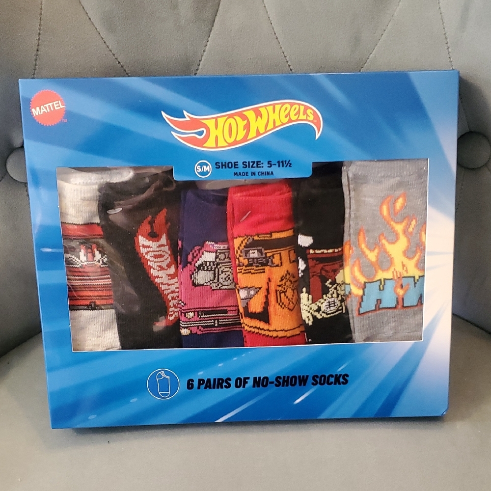 Hot Wheels Kids No-Show Socks - 6 Pack, Multicolor